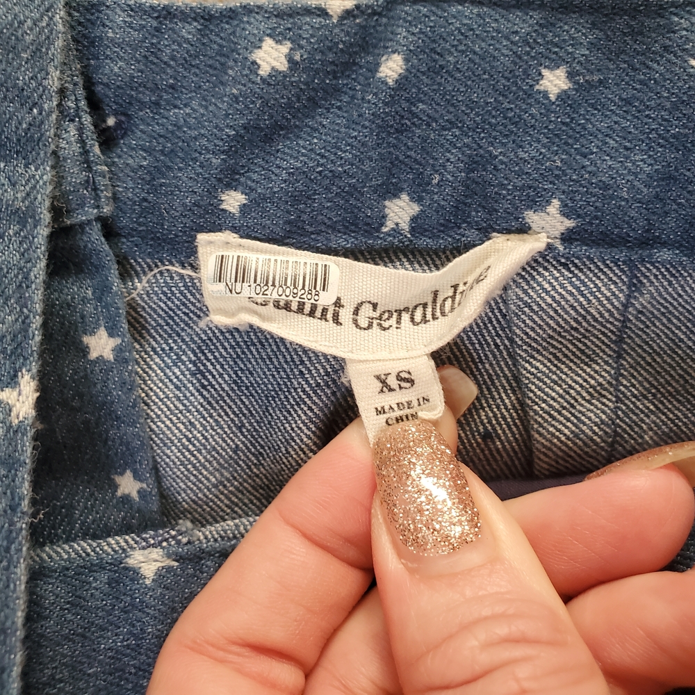 Anthropologie Saint Geraldine Star Print Denim Overalls XS - Very Good Condition - Picture 10 of 13